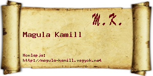 Magula Kamill névjegykártya